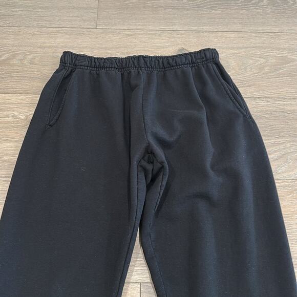 TALENTLESS Pitch Black Tapered Cotton Fleece Comfy Sweatpant Bottoms Size Medium - Picture 4 of 12
